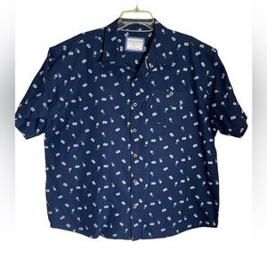 Free Planet size 3x men’s navy blue pineapple‎ cotton blend shirt